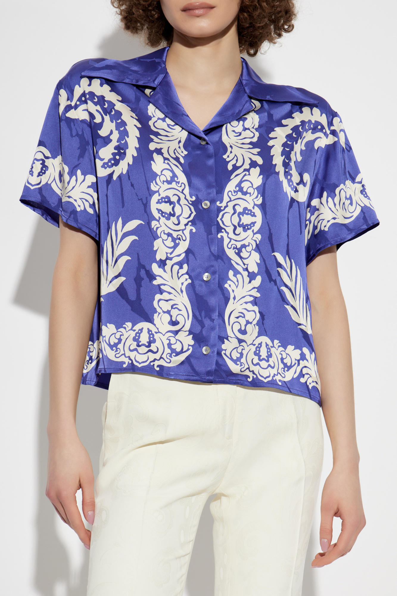 Purple Loose-fitting shirt with print Etro - Vitkac AS